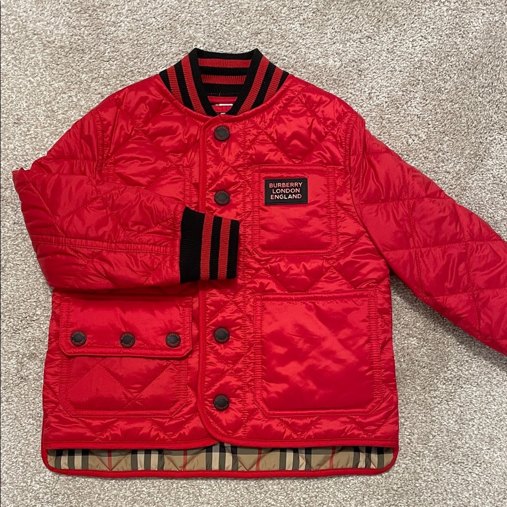 💯 Authentic Burberry Kids Red Puffer Jacket